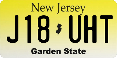 NJ license plate J18UHT