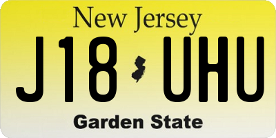 NJ license plate J18UHU
