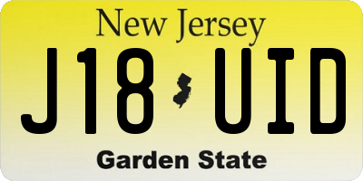 NJ license plate J18UID