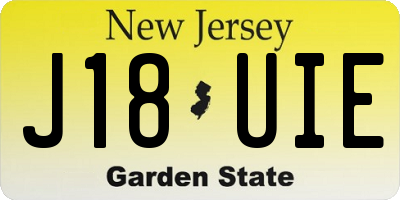 NJ license plate J18UIE