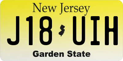 NJ license plate J18UIH