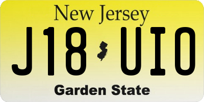 NJ license plate J18UIO