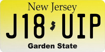 NJ license plate J18UIP