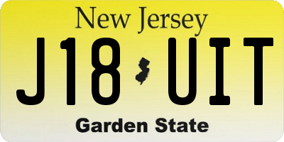 NJ license plate J18UIT