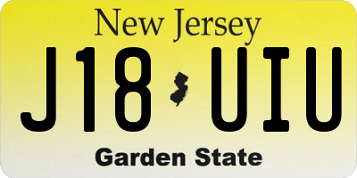NJ license plate J18UIU