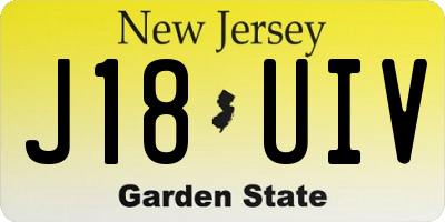 NJ license plate J18UIV