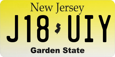 NJ license plate J18UIY