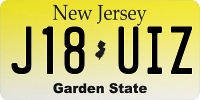 NJ license plate J18UIZ