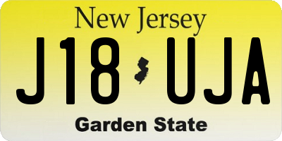 NJ license plate J18UJA