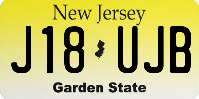 NJ license plate J18UJB