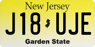 NJ license plate J18UJE