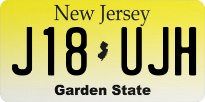 NJ license plate J18UJH