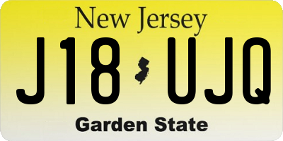 NJ license plate J18UJQ