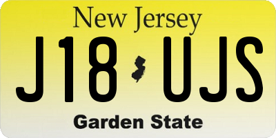 NJ license plate J18UJS