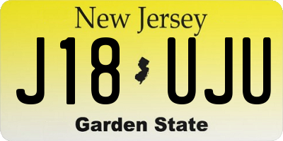 NJ license plate J18UJU