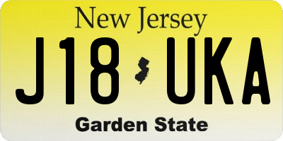 NJ license plate J18UKA