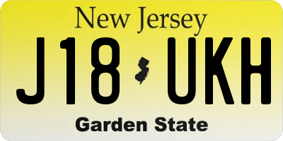 NJ license plate J18UKH