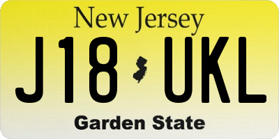 NJ license plate J18UKL