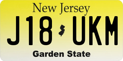 NJ license plate J18UKM