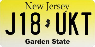 NJ license plate J18UKT