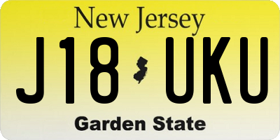 NJ license plate J18UKU