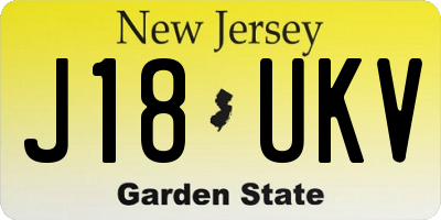 NJ license plate J18UKV