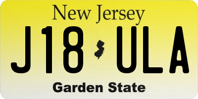 NJ license plate J18ULA