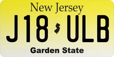 NJ license plate J18ULB