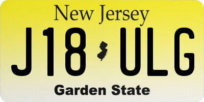 NJ license plate J18ULG