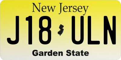 NJ license plate J18ULN