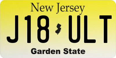 NJ license plate J18ULT