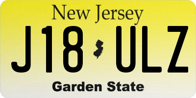 NJ license plate J18ULZ