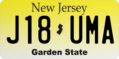 NJ license plate J18UMA