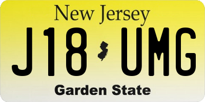 NJ license plate J18UMG