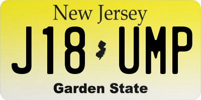 NJ license plate J18UMP