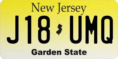 NJ license plate J18UMQ