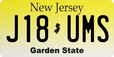NJ license plate J18UMS
