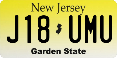 NJ license plate J18UMU