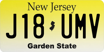 NJ license plate J18UMV