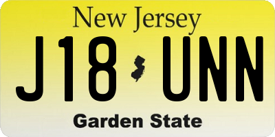 NJ license plate J18UNN