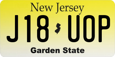 NJ license plate J18UOP