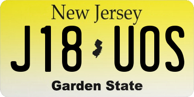 NJ license plate J18UOS