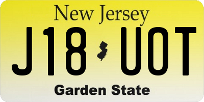 NJ license plate J18UOT