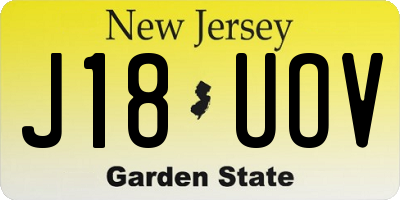 NJ license plate J18UOV