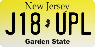 NJ license plate J18UPL