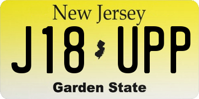 NJ license plate J18UPP