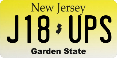 NJ license plate J18UPS