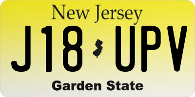 NJ license plate J18UPV