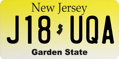 NJ license plate J18UQA