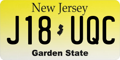 NJ license plate J18UQC